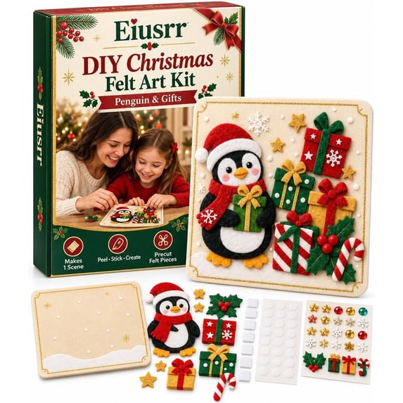 DIY Christmas Magic Felt Sticker Art Kit – Peel, Stick & Create ...