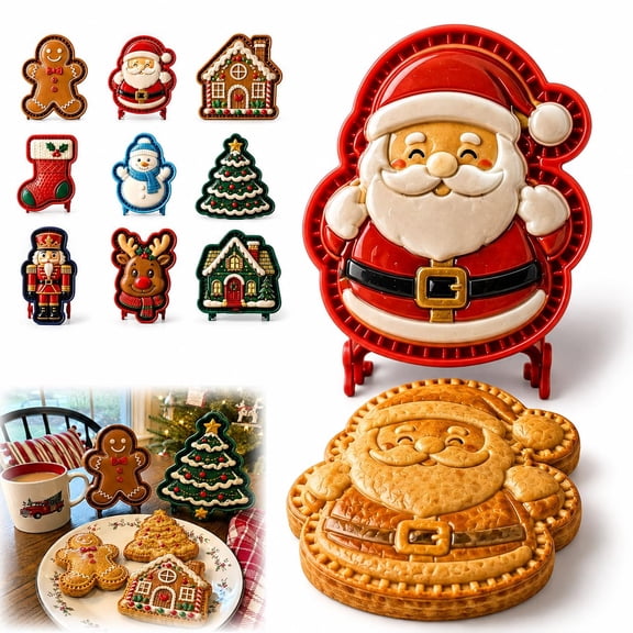 DIY Christmas Mini Pie Molds Baking,Reusable Embossed Hand Baking Molds