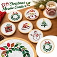 thumbnail image 1 of DIY Christmas Mosaic Coaster Kit, Holiday Craft Set for Adults, Festive Table Decor Making Project, Creative Xmas Gift Idea, Round Beverage Mat Art Activity, 1 of 5