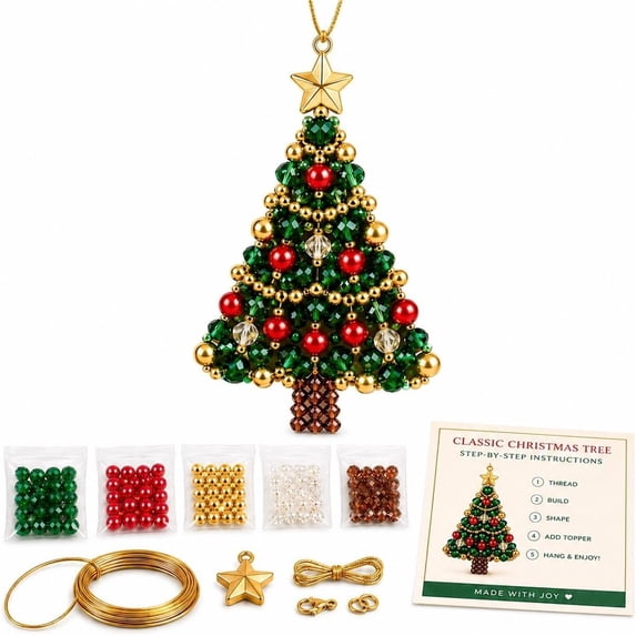 DIY Christmas Ornament Bead Kit Tree Hanging Decoration Instruction ...