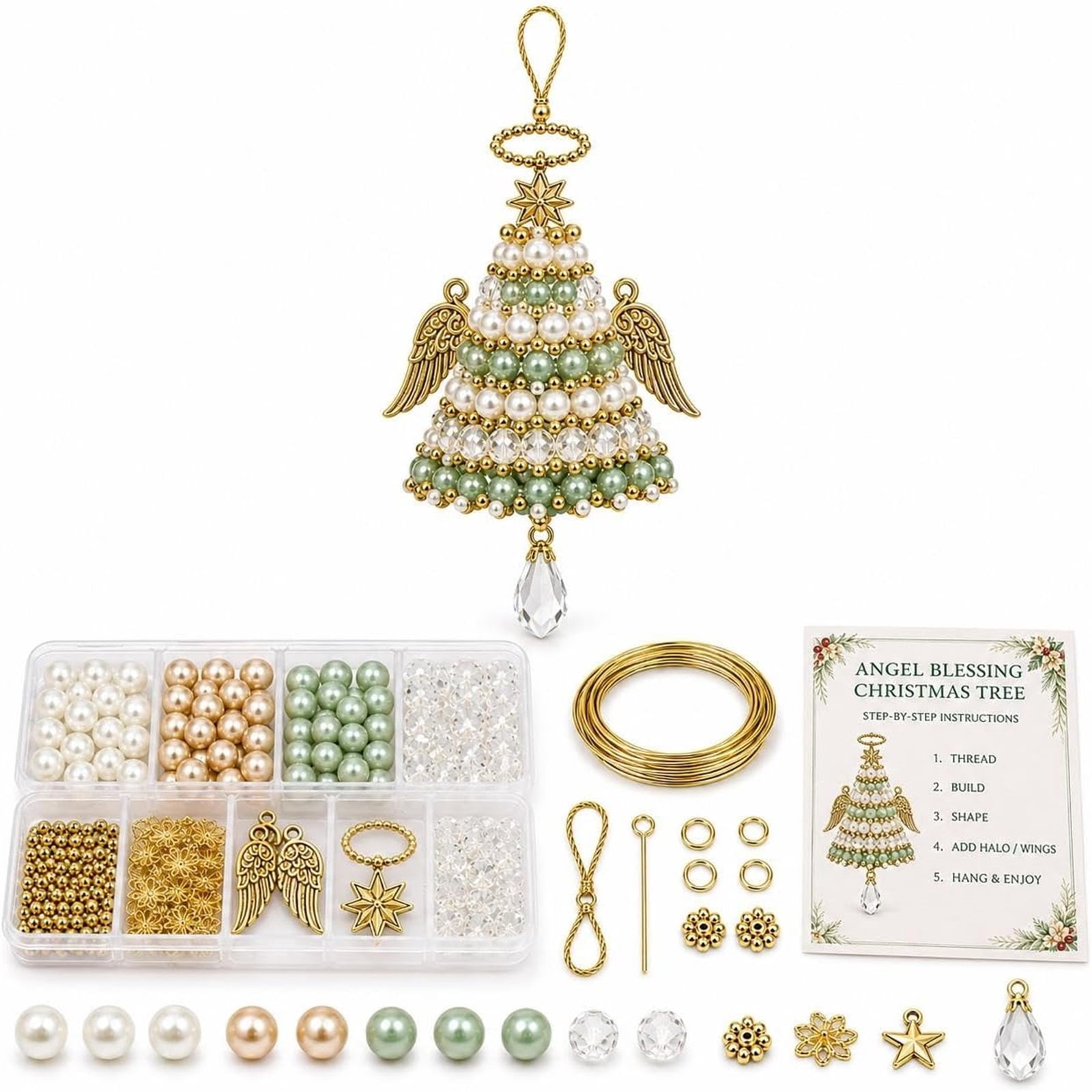 DIY Christmas Ornament Bead Kit Tree Hanging Decoration Instruction ...