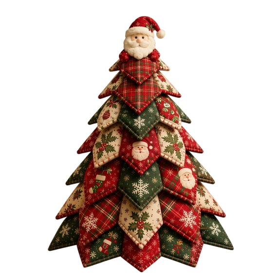 DIY Christmas Patchwork Tree Craft Kit Holiday Fabric Sewing Set for Tabletop Festival Decorations Handcrafted Soft Plush Cotton Ornaments
