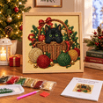 thumbnail image 1 of DIY Christmas Pearl Bead Painting Kit,Framed Canvas Rhinestone Art Set with Instruction Manual,Holiday Craft,Home Wall Decor Gift, 1 of 7