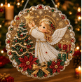 thumbnail image 1 of DIY Christmas Pearl Diamond Art Hanging Ornament Kit, Mixed Rhinestone Pearl Bead 3D Acrylic Craft Set for Holiday Home Wall Window Tree Decoration, 1 of 6