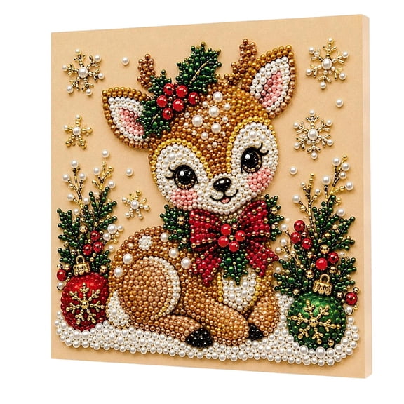 DIY Christmas Pearl Diamond Art Painting Art Kit, Cute 3D Christmas Pearl Beads Art Craft for Adults Beginner, Holiday Christmas Wall Decor, Healing Stress-Relieving