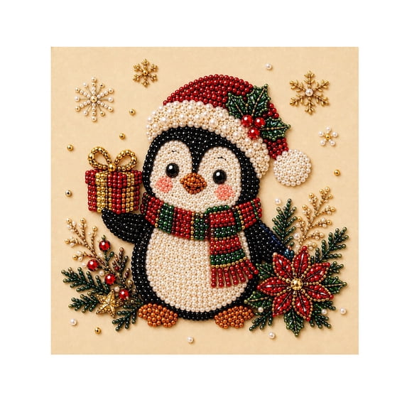 DIY Christmas Pearl Diamond Painting Art Kit Christmas Pearl Beads Art Craft for Adults Beginners Diamond Dots Beads Painting for Home Wall Decor