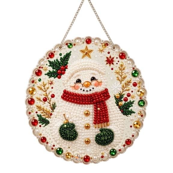 DIY Christmas Pearl Diamond Painting Art Kit,Cute Mosaic Craft, 3D Pearl Painting Set Raised 3D Sparkling Pearl Art Set to Upgrade Dull Home Wall Decor