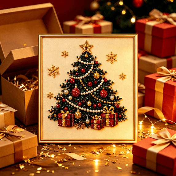 DIY Christmas Pearl Diamond Painting Art Kit, Diamond Painting Art Kit for Home Decor, Raised 3D Pearl Art