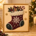 thumbnail image 1 of DIY Christmas Pearl Diamond Painting Art Kit with Frame, All-In-One Bead Craft Tool Pack For Beginners, Calming Leisure Project, Decorative Artwork For Living Room And Hallway Displays, 1 of 6