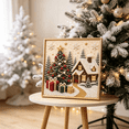 thumbnail image 1 of DIY Christmas Pearl Diamond Painting Art Kit with Frame, Christmas Pearl Beads Art Craft for Adults Beginner, Gemstone Diamond Dots Beads Handmade Hanging Painting Kit for Home Wall Decor (Cottage), 1 of 13