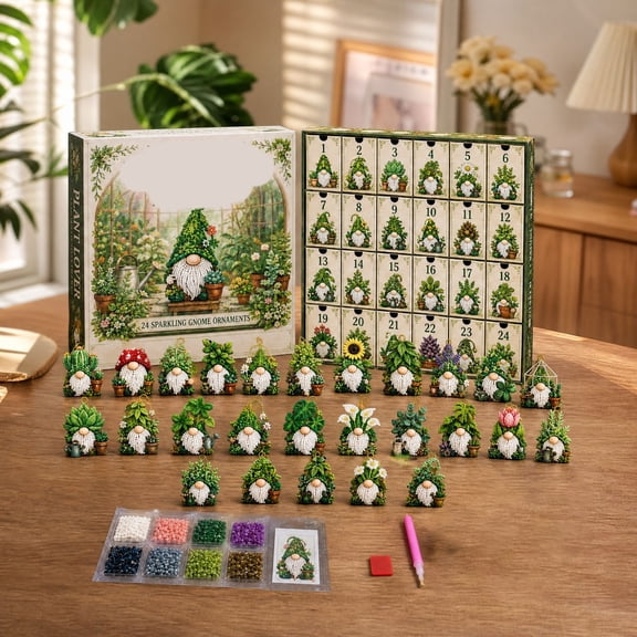 24 Days of Gnome Surprises Christmas Diamond Painting Advent Calendar 2026, DIY Christmas Craft Kit with 24 Gnome Ornaments ,Christmas Advent Calendar 2026 for Adults #2