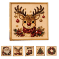 thumbnail image 1 of DIY Christmas Pearl Diamond Painting Art Kit with Frame, Christmas Pearl Beads Art Craft for Adults & Beginners, Gemstone Diamond Dots Beads Painting for Home Wall Decor, 1 of 8