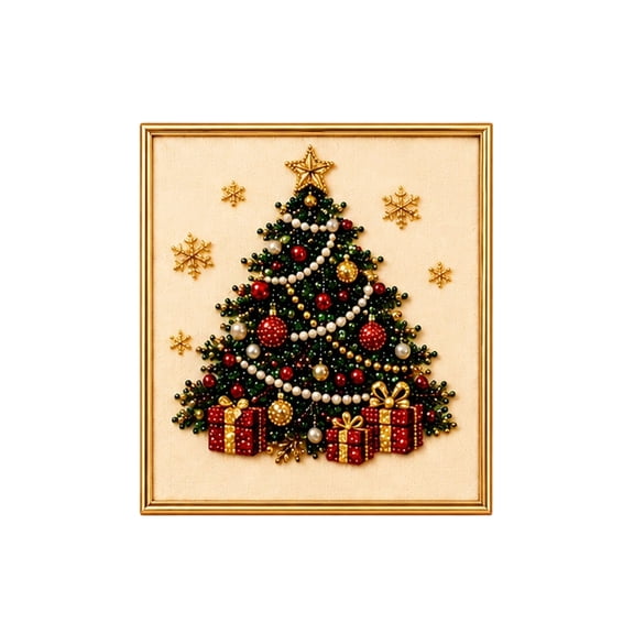 DIY Christmas Pearl Diamond Painting Art Kit with Frame, Complete Bead Craft Supplies For Adult Hobbyists, Festive Indoor Wall Decor, Thoughtful Handmade Holiday Present