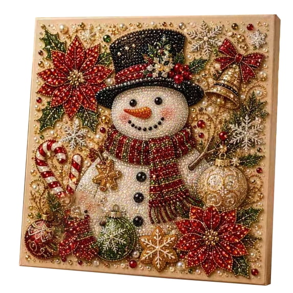 DIY Christmas Pearl Diamond Painting Art Kit , Home Wall Decor Art Craft Kit, Gemstone Diamond Dots Bead Painting for Holiday Christmas Wall Decor, Handmade Home