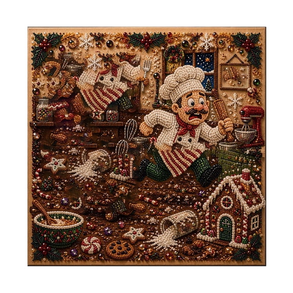 DIY Christmas Pearl Diamond Painting Art Kits, Home Wall Decor Art Craft Kit, Christmas Pearl Beads Handmade for Adults, Beginner-Friendly