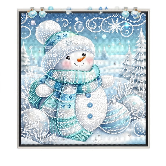DIY Christmas Pearl Diamond Painting Kit, 5D Pearl Art Craft for Adults and Beginners, Christmas Wall Decor, Holiday Gifts, Six Christmas Design Options(Snowman)