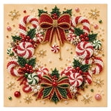 DIY Christmas Pearl Painting Kit, Pre-Framed Square Canvas, Partial ...