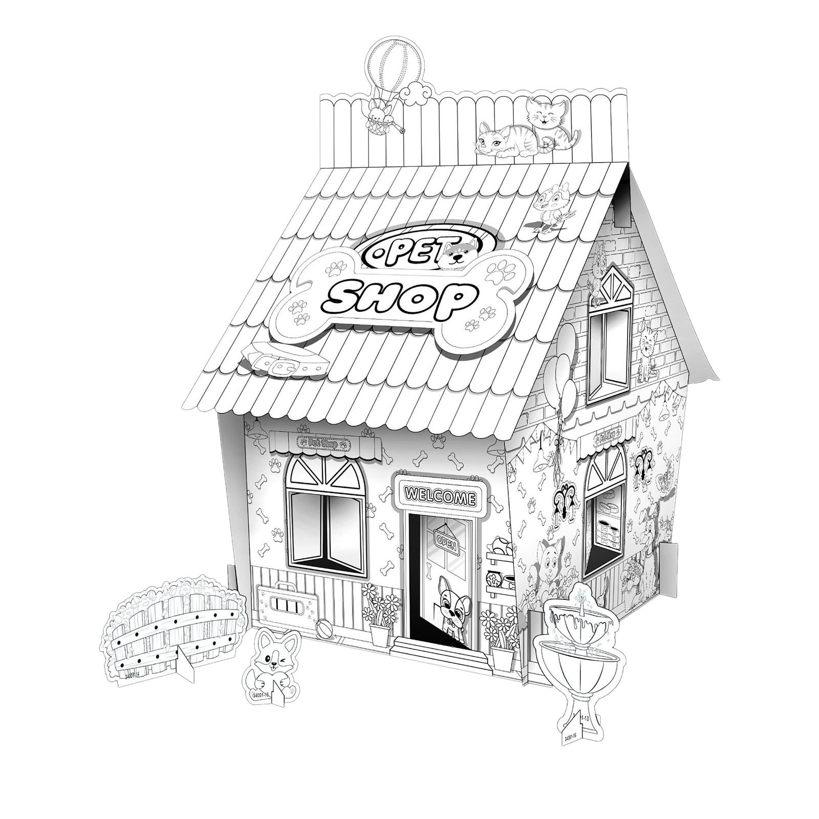 DIY Christmas Playhouse Easily Foldable For Storage Kids' Coloring