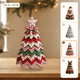 thumbnail image 1 of DIY Christmas Tree Sewing Kit, Fabric Patchwork Craft Set with Sewing Supplies for Handmade Holiday Tabletop Decor, Beginner Family Crafting Gift for Home Office Mantel Display, Multicolor, Style C, 1 of 7
