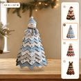 thumbnail image 1 of DIY Christmas Tree Sewing Kit, Fabric Patchwork Craft Set with Sewing Supplies for Handmade Holiday Tabletop Decor, Beginner Family Crafting Gift for Home Office Mantel Display, Blue, Style B, 1 of 6