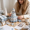 thumbnail image 1 of DIY Christmas Tree Sewing Kit, Fabric Patchwork Kit with Felt and Tools, Holiday Desktop Craft (Blue), 1 of 5
