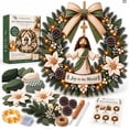 thumbnail image 1 of DIY Christmas Wreath Assembly Kit,3D Fabric Poke Wreath Craft Set for Adults,Beginners,Handmade Holiday Door Wall Decor,12.6 Inch(Jesus), 1 of 5
