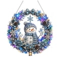 thumbnail image 1 of DIY Christmas Wreath Kit with LED Lights, Light-Up Pearl Painting Kit, Diamond Art Wreath for Adults, Beaded Christmas Wreath Ornament for Door & Wall, 9.45" × 9.45", Akmoler, 1 of 5