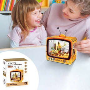 DIY Cityscape Wooden Architectural Model Kit with LED Lights Handmade 3D Puzzle Building Set for Home Office Decor and Creative Educational Construction Activity