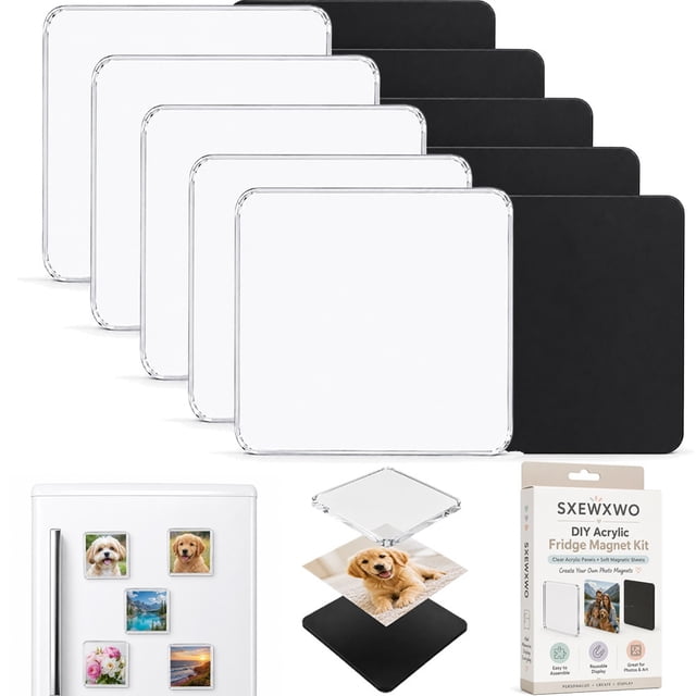 DIY Clear Acrylic Fridge Magnet Kit, Custom Magnets for Photo ...