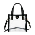 thumbnail image 1 of DIY Clear Tote Bag Kit 20x20x13cm - Adjustable Strap Handbag with Screw Assembly for Party and Travel Black, 1 of 4