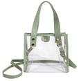 thumbnail image 1 of DIY Clear Tote Bag Kit 20x20x13cm - Adjustable Strap Handbag with Screw Assembly for Party and Travel Green, 1 of 4