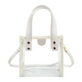 thumbnail image 1 of DIY Clear Tote Bag Kit 20x20x13cm - Adjustable Strap Handbag with Screw Assembly for Party and Travel White, 1 of 5