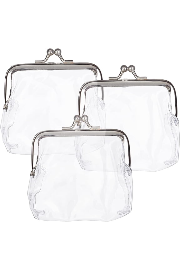 DIY Clear Purses Transparent Change Purses Waterproof PVC Jelly Wallets Iron Kiss Lock Pouches Card Holders for Women Credit Cards Cash Carrying Your Change Supplies DIY