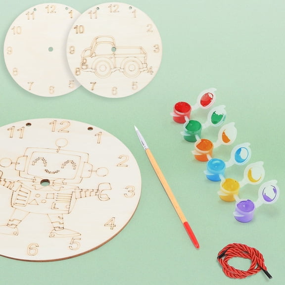 DIY Clock Kit, Make Your Own Clock, Wooden Painting Kit DIY Arts & Crafts, Boys