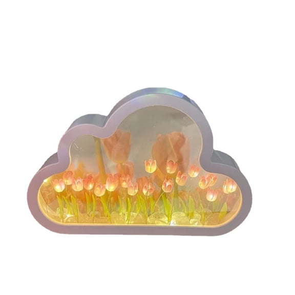 DIY Cloud Tulips Night Light Glowing Led Light Household Party Accessory for Home Festival Holiday Party Decoration