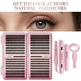 thumbnail image 1 of DIY Cluster Eyelash Extension Kit – 640 Individual Black Lash Clusters (8–16mm; 30D, 40D, 50D), Tweezers, & Application Tools – Home Salon Lash Set, 1 of 5