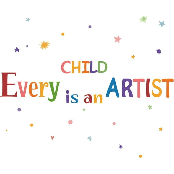 DIY Colorful Wall Stickers Every Child is an Artist Vinyl Wall Decor Inspirational Motivational Quotes Wall Decals Removeable Wall Decor for Home Classroom Back to Schcool Decoration DIY