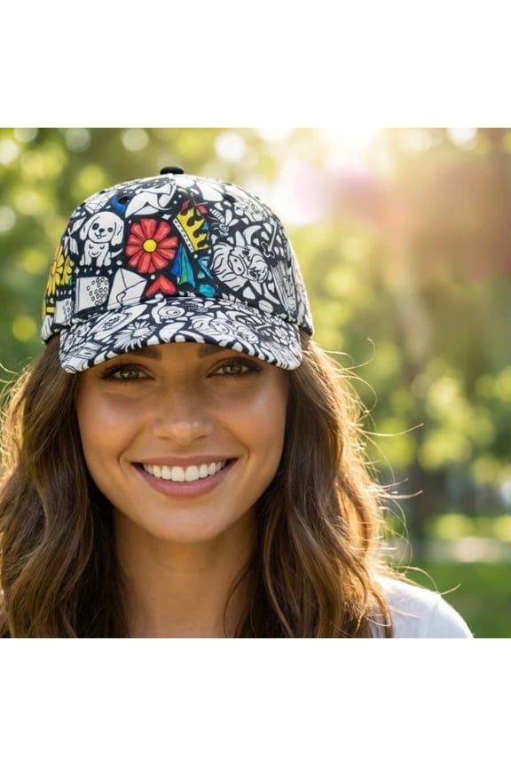 DIY Coloring Baseball Cap, Blank Adjustable Hat for Graffiti Art Craft Customization, White Cotton Twill Cap for Adults & Teens, Creative Activity Gift​
