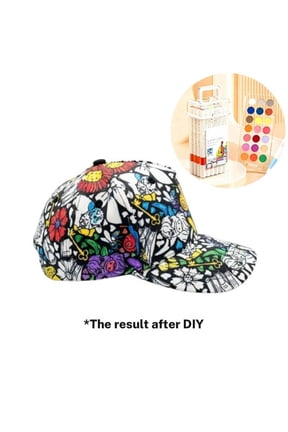 DIY Coloring Baseball Cap Blank Canvas Hat for Painting, 100% Natural Cotton, Adjustable Strap, Unstructured Design for Adults & Group Activities