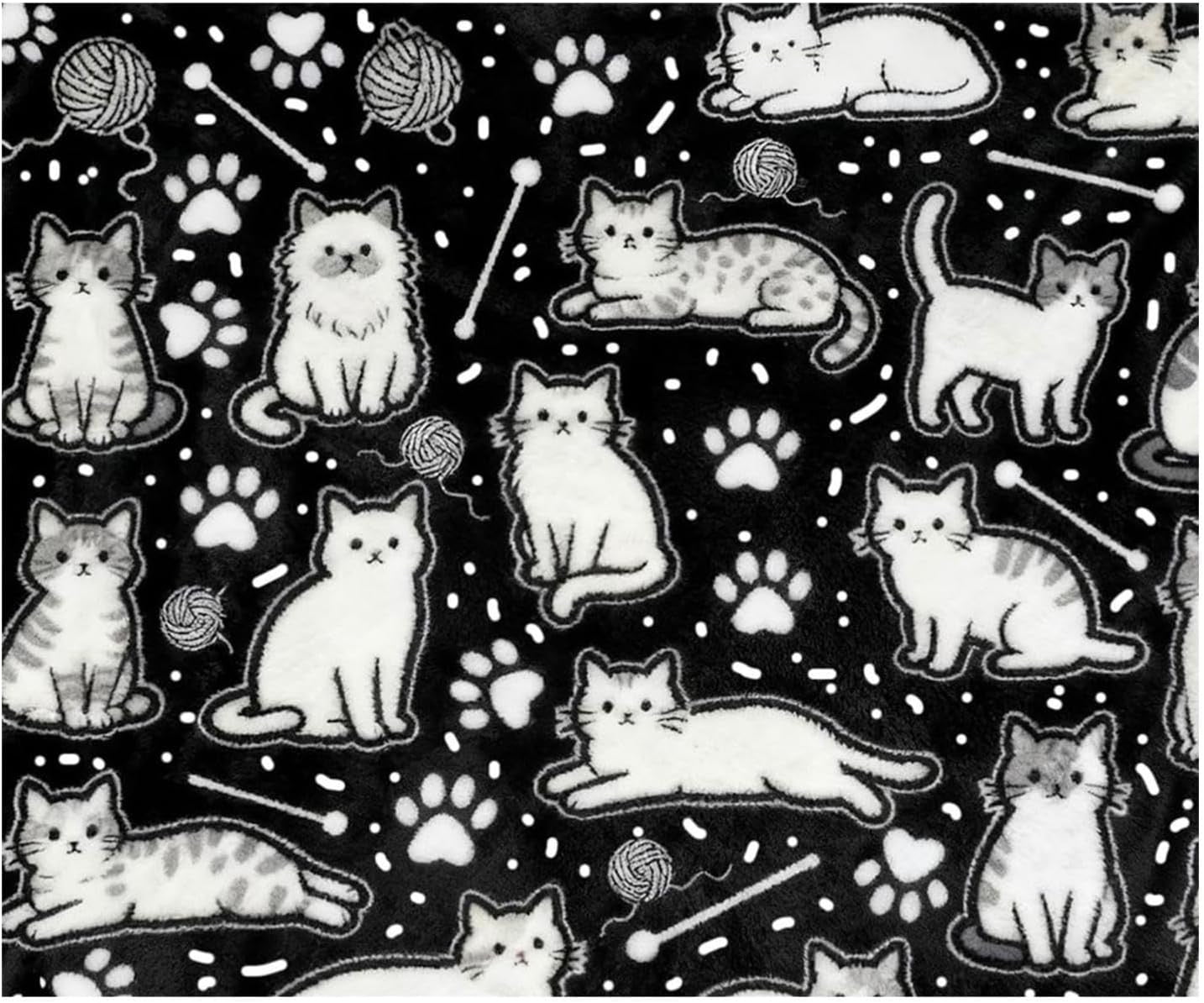 DIY Coloring Blanket with Markers, Color Your Own Blankets, Washable DIY Colorings Blanket Kits, You Can Color Fuzzy Velvet, Creative DIY Colorings Blankets for Adults, Cat