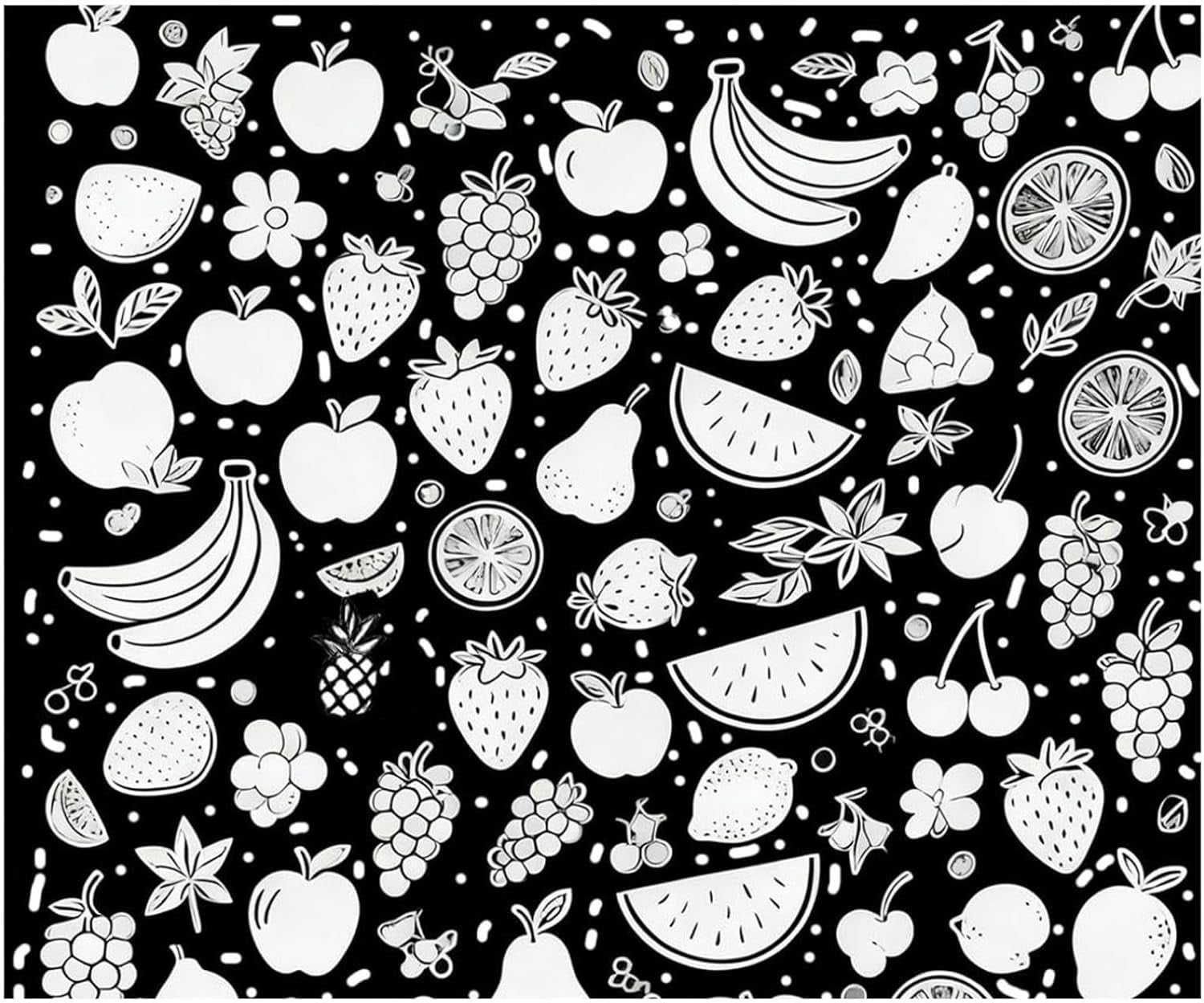 DIY Coloring Blanket with Markers, Color Your Own Blankets, Washable DIY Colorings Blanket Kits, You Can Color Fuzzy Velvet, Creative DIY Colorings Blankets for Adults, Fruit