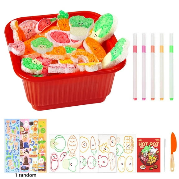 DIY Coloring Kit, Textured Painting Set, Magical Hot Pot Squeezes Interactive Craft, Non-Toxic Plastic Materials, Educational Art Activity for Family Fun and Creative Expression
