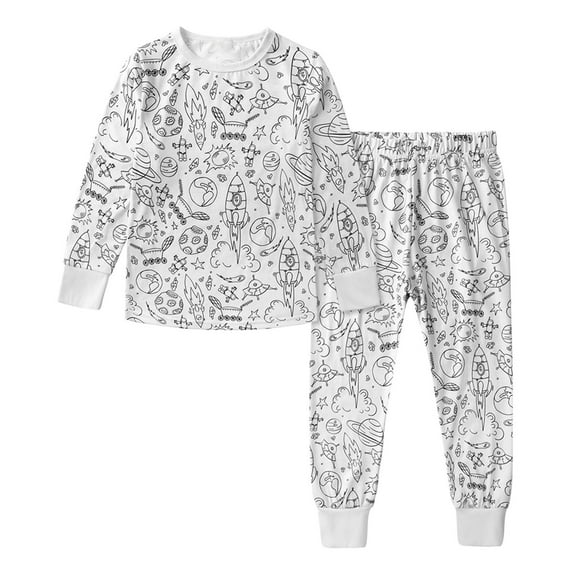 DIY Coloring Pajama Set Wearable Art Homewear For,Black 8