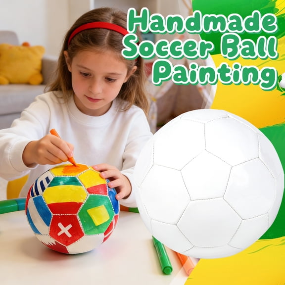 DIY Coloring Soccer Ball, White Size 5 Football Painting, Creative Sports Gift Art Lovers, Customizable Game Ball Practice Display, Paint Your Own Toy