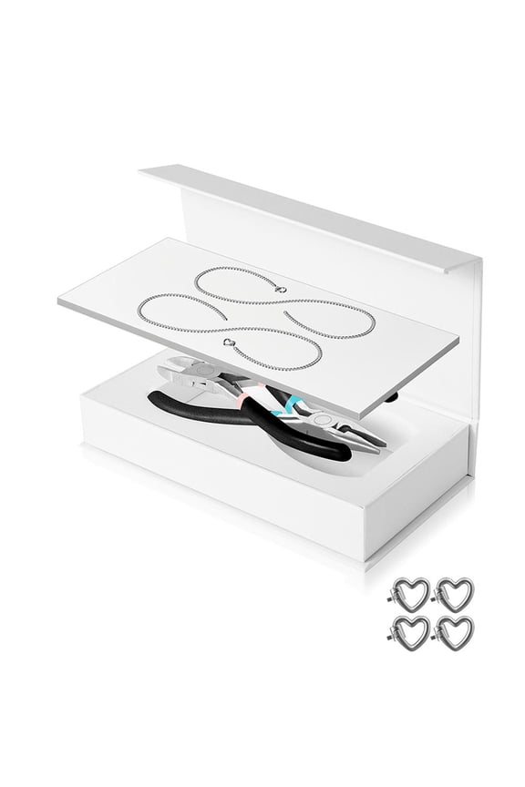 DIY Couple Bracelet Kit, Stainless Steel with Sterling Silver Clasp, Create Matching Infinity Symbol Bracelets for Anniversaries