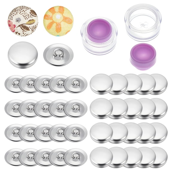 DIY Cover Button Making Kit Including 100Pcs Aluminum Blank Buttons 2 Set Plastic DIY Fabric Button Maker Medium Orchid 13x6mm Hole: 3mm
