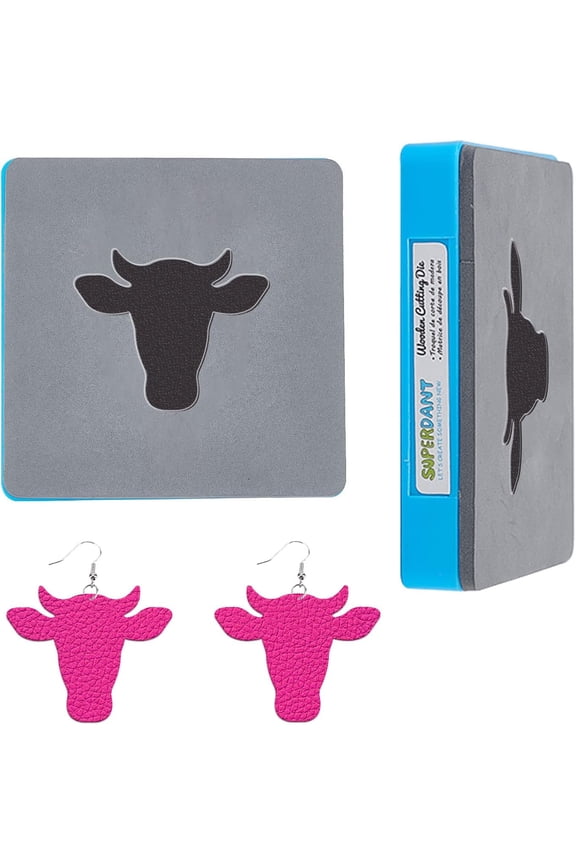 DIY Cows Wooden Die Cutting Animal Head Leather Cutting Dies Earrings Die Cut DIY Leather Craft Wood Cutting Die Machine for Women Girls Gifts Keychain Jewelry Making DIY