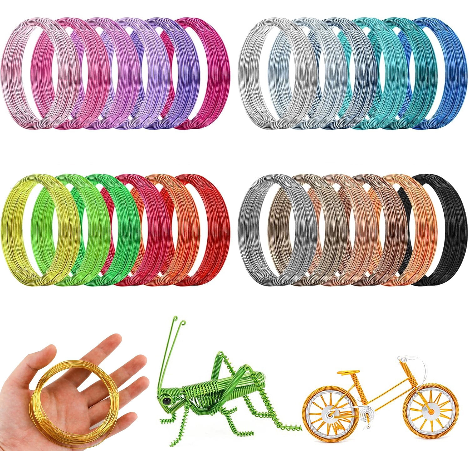 DIY Craft Aluminum Wire,Bexikou 26 Colors Flexible Floral Jewelry Beading Wire,Aluminum Craft Wire for Jewelry Making,DIY Crafts,DIY(20 Gauge, 0.8mm)