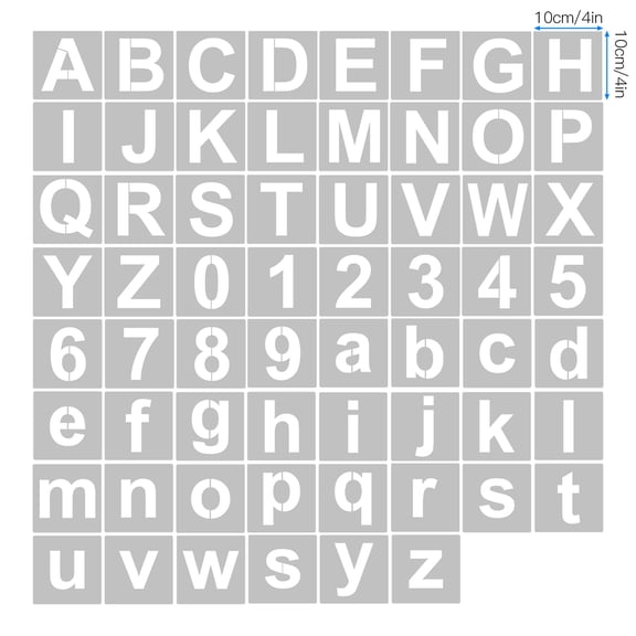 DIY Craft Decoration 62pcs 5 Inch Letter Number Stencils Reusable Washable Craft Templates PET Art Decoration for Home Sign