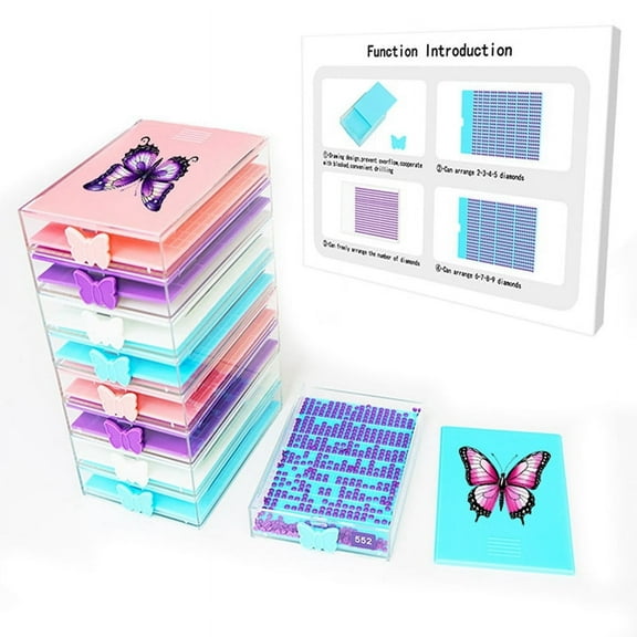 DIY Craft Diamond Tray Painting Stackable Drawer Box Tray Large Capacity Multi Placing Drill Storage Container C